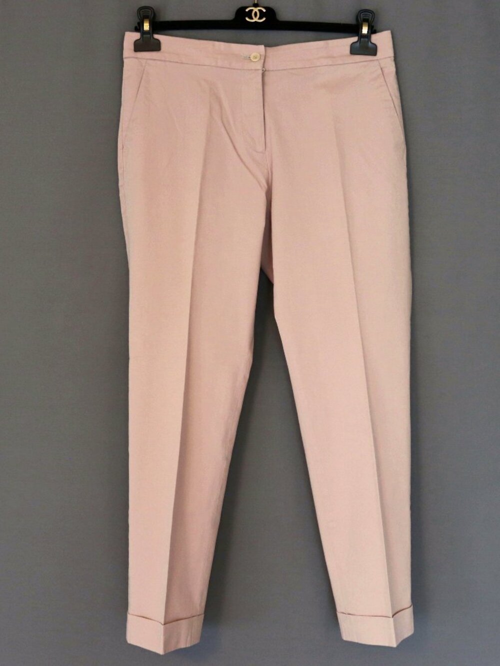 Etro 44 / 8 Pink Women's Chino Dress Pants Ankle Cuff Solid Slacks